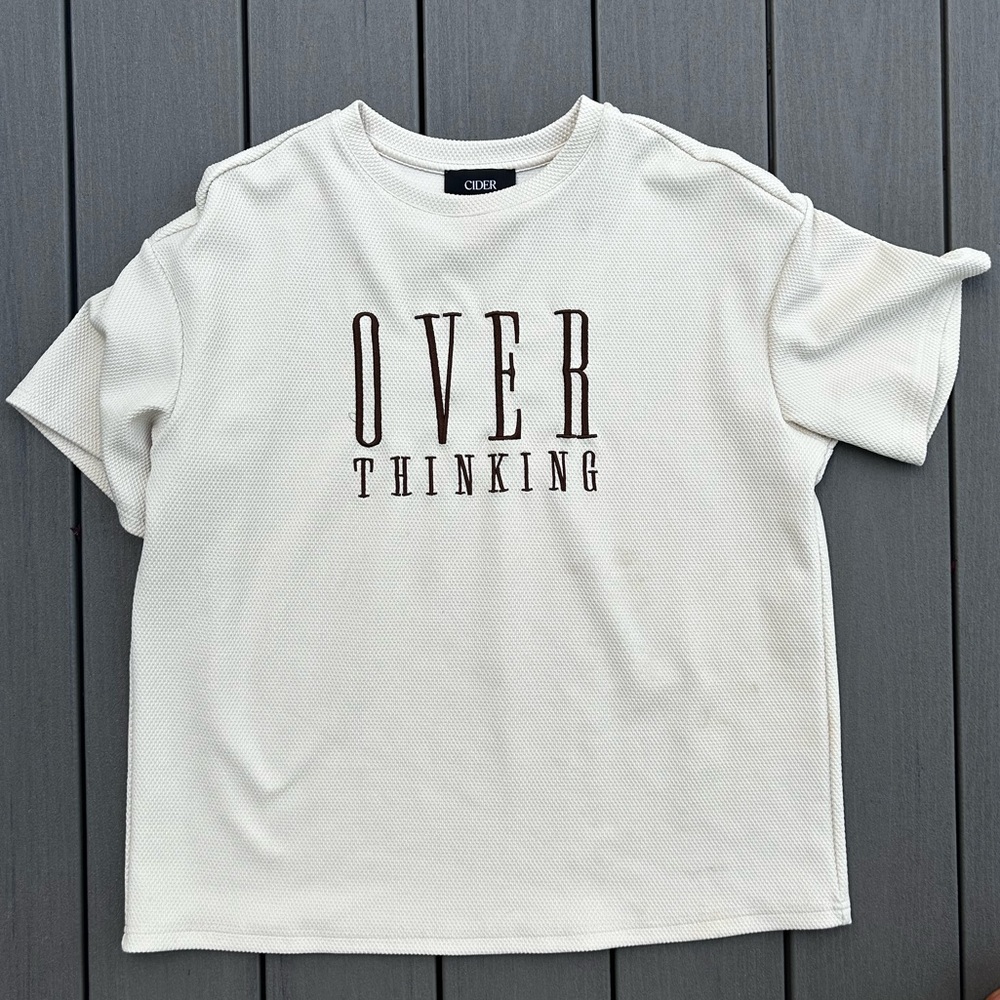 Cream Color ‘Over Thinking' Tee